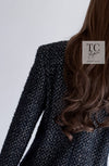 CHANEL 02A Black Metallic Wool Mohair Tweed Jacket 40 シャネル ブラック メタリック ブレザー ウール モヘア ツイード ジャケット 即発