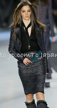 CHANEL 02A Black Metallic Wool Mohair Tweed Jacket 40 シャネル ブラック メタリック ブレザー ウール モヘア ツイード ジャケット 即発