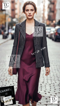 CHANEL 02A Black Metallic Wool Mohair Tweed Jacket 40 シャネル ブラック メタリック ウール モヘア ツイード ジャケット 即発