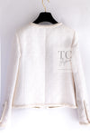 CHANEL 21PF White Ivory CC Logo Metiers D’art Jacket 34 36 シャネル ジャケット ホワイト アイボリー CC ロゴ メティエダール 即発