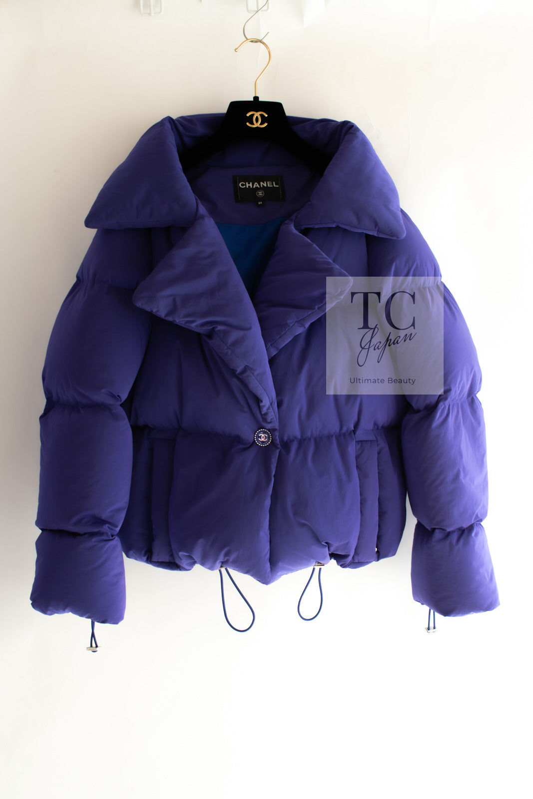 CHANEL 19A Violet Purple Down Jacket Coat 36 38 シャネル バイオレットパープル ダウン ジャケット コート 即発