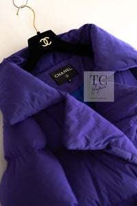 CHANEL 19A Violet Purple Down Jacket Coat 36 38 シャネル バイオレットパープル ダウン ジャケット コート 即発