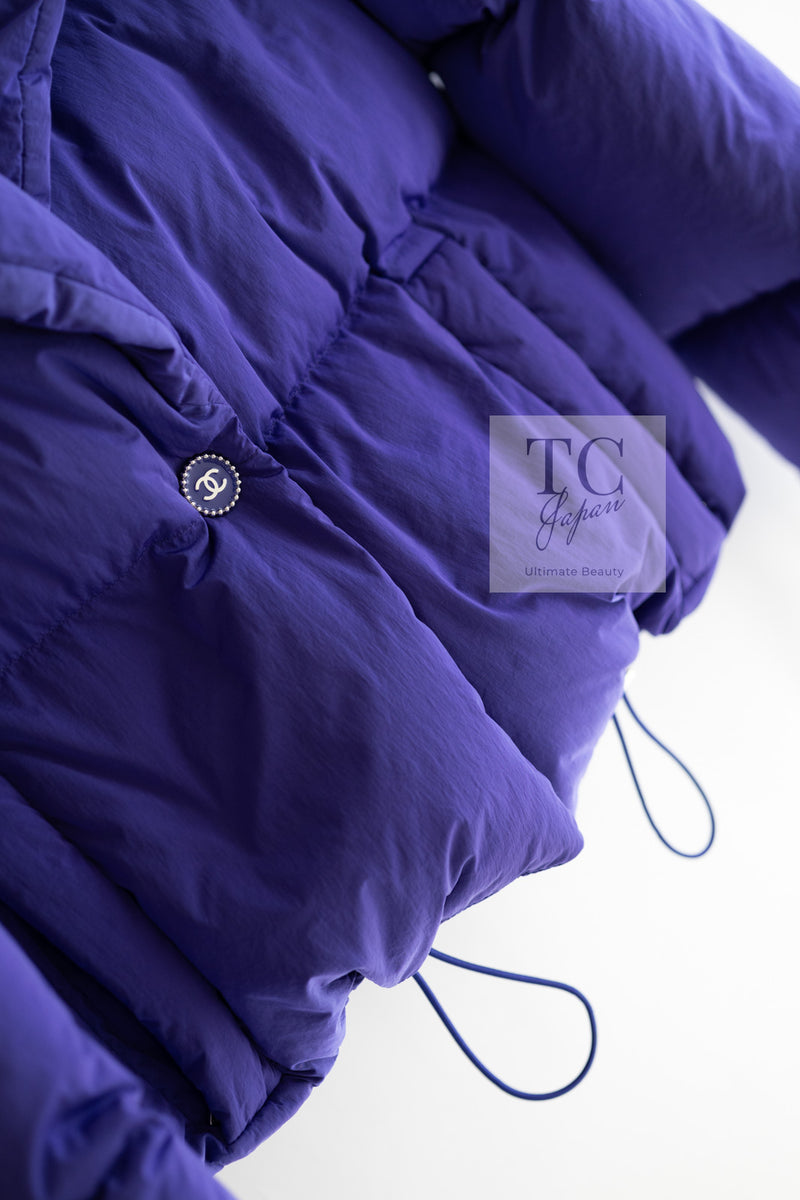 CHANEL 19A Violet Purple Down Jacket Coat 36 38 シャネル バイオレットパープル ダウン ジャケット コート 即発