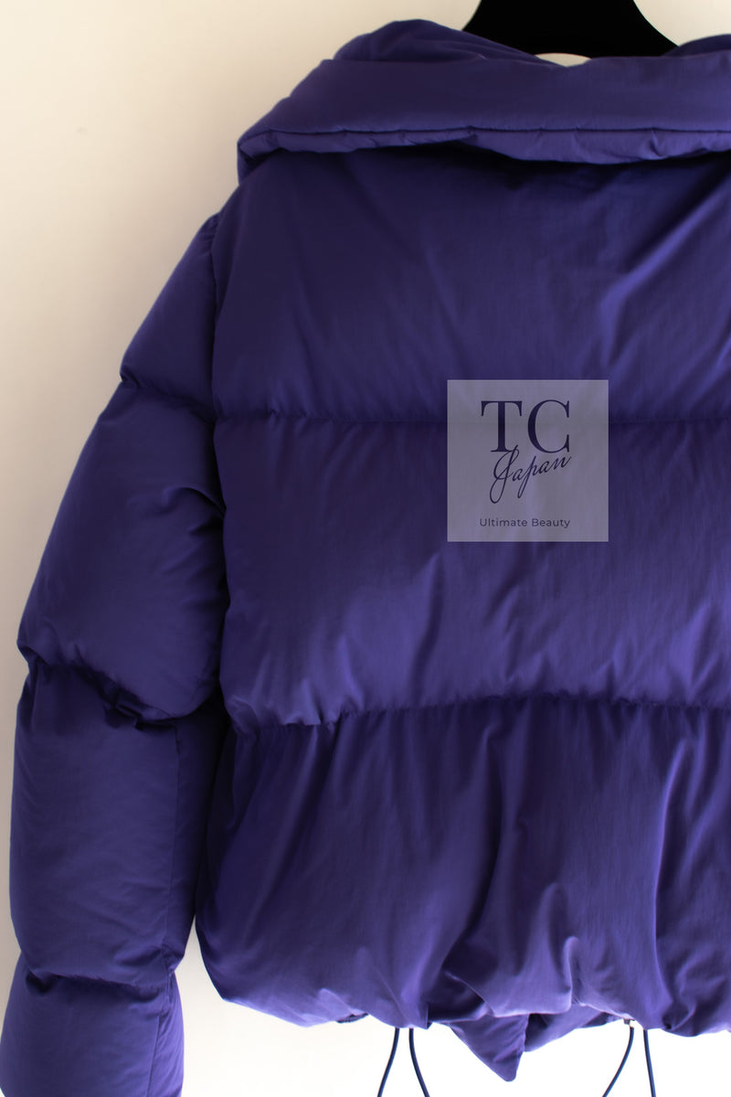 CHANEL 19A Violet Purple Down Jacket Coat 36 38 シャネル バイオレットパープル ダウン ジャケット コート 即発