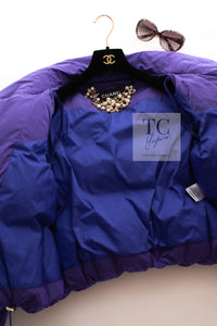 CHANEL 19A Violet Purple Down Jacket Coat 36 38 シャネル バイオレットパープル ダウン ジャケット コート 即発