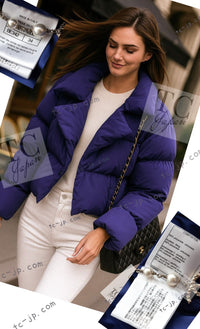 CHANEL 19A Violet Purple Down Jacket Coat 36 38 シャネル バイオレットパープル ダウン ジャケット コート 即発
