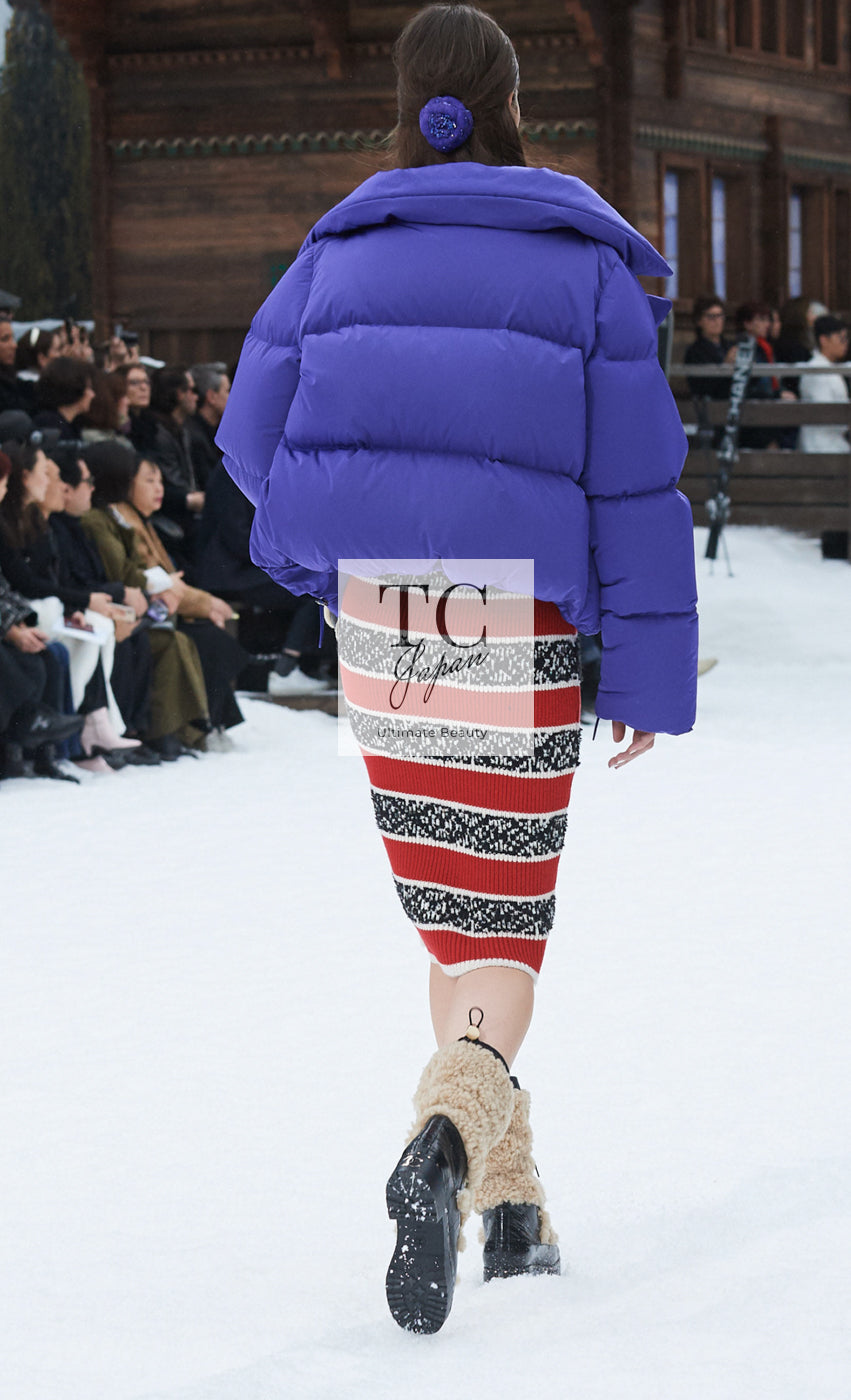 シャネル ダウン ジャケット CHANEL バイオレットパープル コート 19A