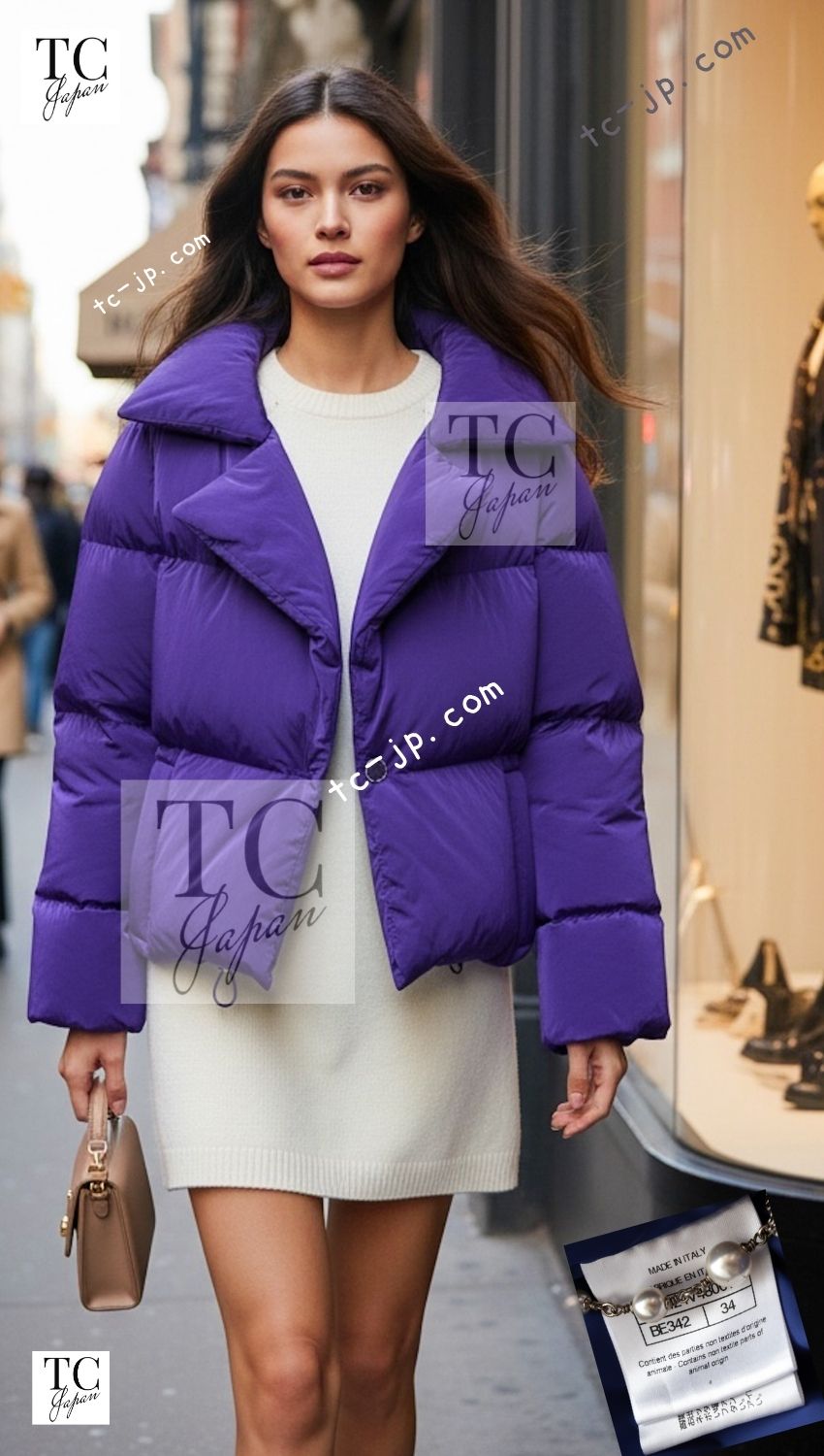 CHANEL 19A Violet Purple Down Jacket Coat 36 38 シャネル バイオレットパープル ダウン ジャケット コート 即発