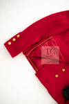 CHANEL 88A Vintage Red CC Gold Button Double Tweed Jacket 38 シャネル ヴィンテージ レッド CC ゴールド ボタン ダブル ツイード ジャケット 即発