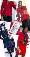 CHANEL 88A Vintage Red CC Gold Button Double Tweed Jacket 38 シャネル ヴィンテージ レッド CC ゴールド ボタン ダブル ツイード ジャケット 即発