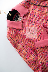 CHANEL 01C Pink Coarl Orange Yellow Tweed Candy Jacket 38 シャネル ピンク コーラル オレンジ イエロー ツイード キャンディー ジャケット 即発