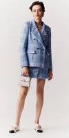 CHANEL 23PS Baby Blue CC Buttons Double Tweed Jacket Skirt Suit 38 シャネル ベビー ブルー ココボタン ダブル ツイード ジャケット スカート スーツ 即発