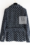 CHANEL 19C Black Navy LA PAUSA Double Cotton Tweed Jacket 36 38 シャネル ブラック ネイビー ダブル コットン ツイード ジャケット 即発