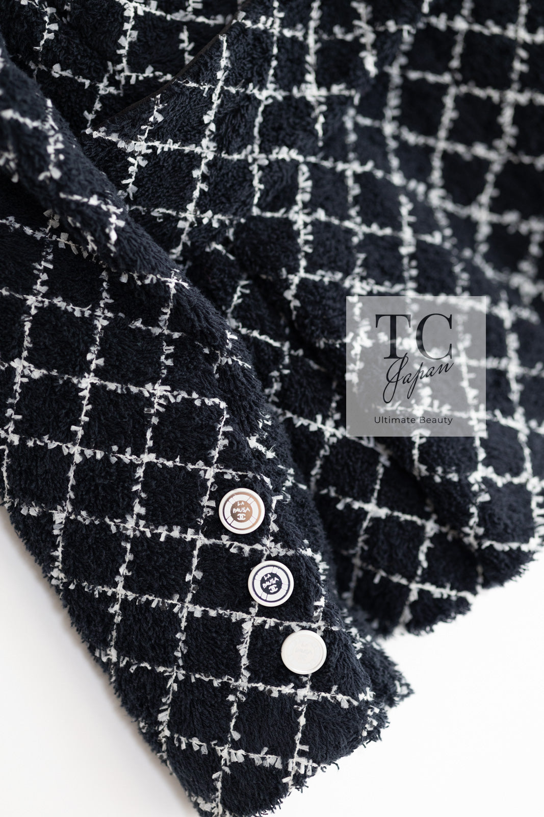 『CHANEL』シャネル　ネイビーツイード　ジャケット　ブラウス シャネル ジャケット スーツ CHANEL ネイビー 