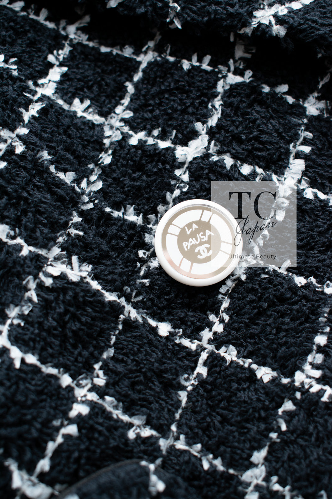 シャネル ジャケット CHANEL ブラック ネイビー ダブル コットン