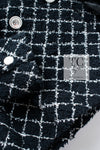 CHANEL 19C Black Navy LA PAUSA Double Cotton Tweed Jacket 36 38 シャネル ブラック ネイビー ダブル コットン ツイード ジャケット 即発