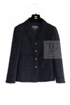 CHANEL 21C Black CC Logo Button Tweed Jacket 34 36 シャネル ブラック ココ ボタン CC ロゴ ツイード ジャケット