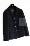 CHANEL 21C Black CC Logo Button Tweed Jacket 34 36 シャネル ブラック ココ ボタン CC ロゴ ツイード ジャケット