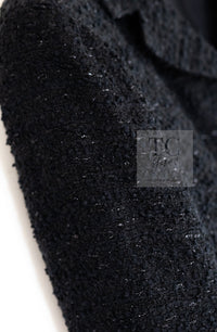 CHANEL 21C Black CC Logo Button Tweed Jacket 34 36 シャネル ブラック ココ ボタン CC ロゴ ツイード ジャケット