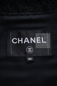 CHANEL 21C Black CC Logo Button Tweed Jacket 34 36 シャネル ブラック ココ ボタン CC ロゴ ツイード ジャケット