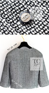 CHANEL 14C Black White Cropped Jacket CC Buttons 34 36 シャネル ブラック ホワイト クロップド ジャケット ココボタン 即発