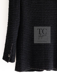 CHANEL 10S Black Silver Trim Cotton Tweed Jacket 34 シャネル ブラック シルバー トリム コットン ツイード ジャケット 即発