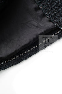 CHANEL 10S Black Silver Trim Cotton Tweed Jacket 34 シャネル ブラック シルバー トリム コットン ツイード ジャケット 即発