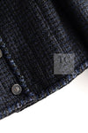 CHANEL 22PS Black Dark Navy Blue Lion Button Tweed Jacket 34 36 シャネル ブラック ダーク ネイビー ブルー ライオン ボタン ツイード ジャケット 即発