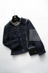 CHANEL 22PS Black Dark Navy Blue Lion Button Tweed Jacket 34 36 シャネル ブラック ダーク ネイビー ブルー ライオン ボタン ツイード ジャケット 即発