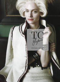 CHANEL 10PF Ivory Blade Trim Wool Tweed Jacket 38 シャネル アイボリー ブレイド トリム ウール ツイード ジャケット 即発