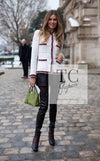 CHANEL 10PF Ivory Blade Trim Wool Tweed Jacket 38 シャネル アイボリー ブレイド トリム ウール ツイード ジャケット 即発