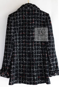 CHANEL 22A Black Multicolor Rhinestone Buttons Tweed Jacket 34 36 シャネル ブラック マルチカラー コットン ウール ラインストーン ボタン ツイード ジャケット 即発