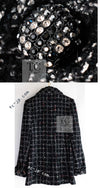 CHANEL 22A Black Multicolor Rhinestone Buttons Tweed Jacket 34 36 シャネル ブラック マルチカラー コットン ウール ラインストーン ボタン ツイード ジャケット 即発