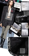 CHANEL 22A Black Multicolor Rhinestone Buttons Tweed Jacket 34 36 シャネル ブラック マルチカラー コットン ウール ラインストーン ボタン ツイード ジャケット 即発