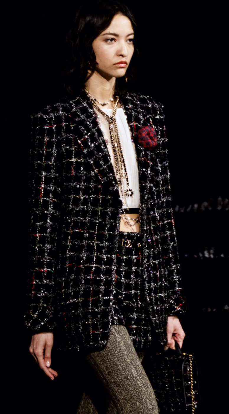 CHANEL 22A Black Multicolor Rhinestone Buttons Tweed Jacket 34 36 シャネル ブラック マルチカラー コットン ウール ラインストーン ボタン ツイード ジャケット 即発