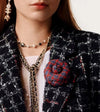 CHANEL 22A Black Multicolor Rhinestone Buttons Tweed Jacket 34 36 シャネル ブラック マルチカラー コットン ウール ラインストーン ボタン ツイード ジャケット 即発