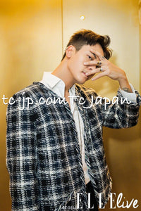 CHANEL 18S Navy Blue Ivory Checked Cotton Collarless Tweed Jacket Skirt Suit 42 シャネル ネイビー ブルー アイボリー チェック コットン ノーカラー ツイード ジャケット スカート スーツ 即発 - TC JAPAN