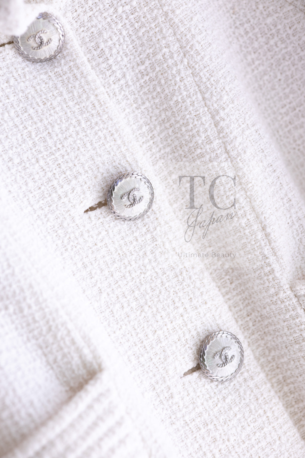 CHANEL シャネル リネン ジャケット シャツ ホワイト ヴィンテージ CHANEL シャネル リネン ジャケット シャツ ホワイト ヴィンテージ