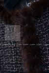 CHANEL 03A Brown Metallic Mink Fur Trim Tweed Jacket 38 シャネル ブラウン メタリック ミンクファー トリム ツイード ジャケット 即発