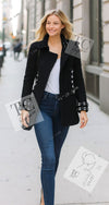 CHANEL 10A Black White Trim Wool Knit Jacket Coat 38 シャネル ブラック ホワイト トリム ウール ニット ジャケット コート 即発