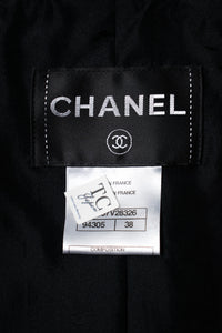 CHANEL 10A Black White Trim Wool Knit Jacket Coat 38 シャネル ブラック ホワイト トリム ウール ニット ジャケット コート 即発
