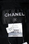 CHANEL 10A Black White Trim Wool Knit Jacket Coat 38 シャネル ブラック ホワイト トリム ウール ニット ジャケット コート 即発