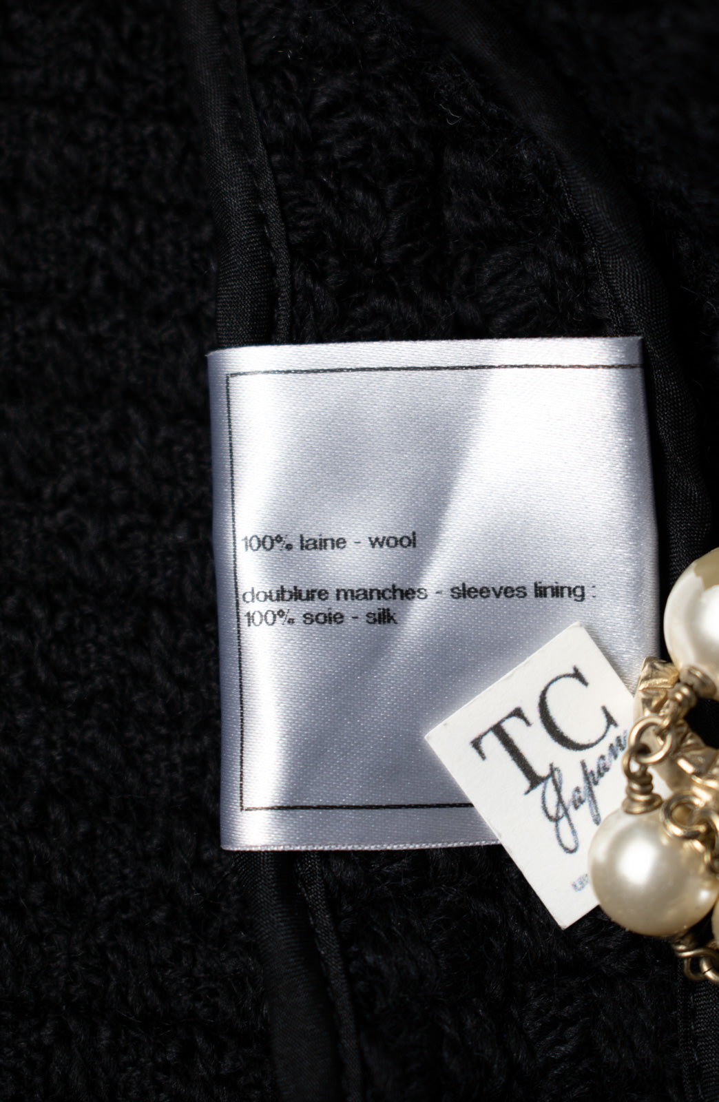 CHANEL 10A Black White Trim Wool Knit Jacket Coat 38 シャネル ブラック ホワイト トリム ウール ニット ジャケット コート 即発