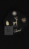 CHANEL 09A Black Cashmere Deer Decoration Knit Dress 34 シャネル ブラック カシミヤ 100% ココボタン 鹿 装飾 ニット ワンピース 即発