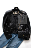 CHANEL 03C Black Sequin Glitter Jacket 36 38 シャネル ブラック スパンコール グリッター ジャケット 即発