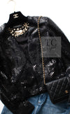 CHANEL 03C Black Sequin Glitter Jacket 36 38 シャネル ブラック スパンコール グリッター ジャケット 即発