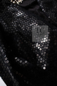 CHANEL 03C Black Sequin Glitter Jacket 36 38 シャネル ブラック スパンコール グリッター ジャケット 即発