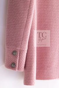 CHANEL 22A Pink Wool 100% Double Tweed Jacket 44 46 シャネル ピンク ウール 100% ダブル ツイード ジャケット 即発