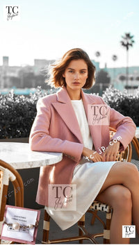 CHANEL 22A Pink Wool 100% Double Tweed Jacket 38 40 44 46 シャネル ピンク ウール 100% ダブル ツイード ジャケット 即発 - TC JAPAN