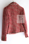 CHANEL 01A Red CC BUttons Wool Silk Tweed Wool Jacket 34 シャネル レッド ココボタン ウール シルク ツイード ジャケット 即発